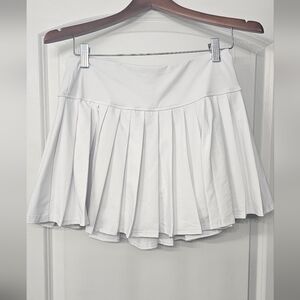 White Pleated Tennis Active Skort